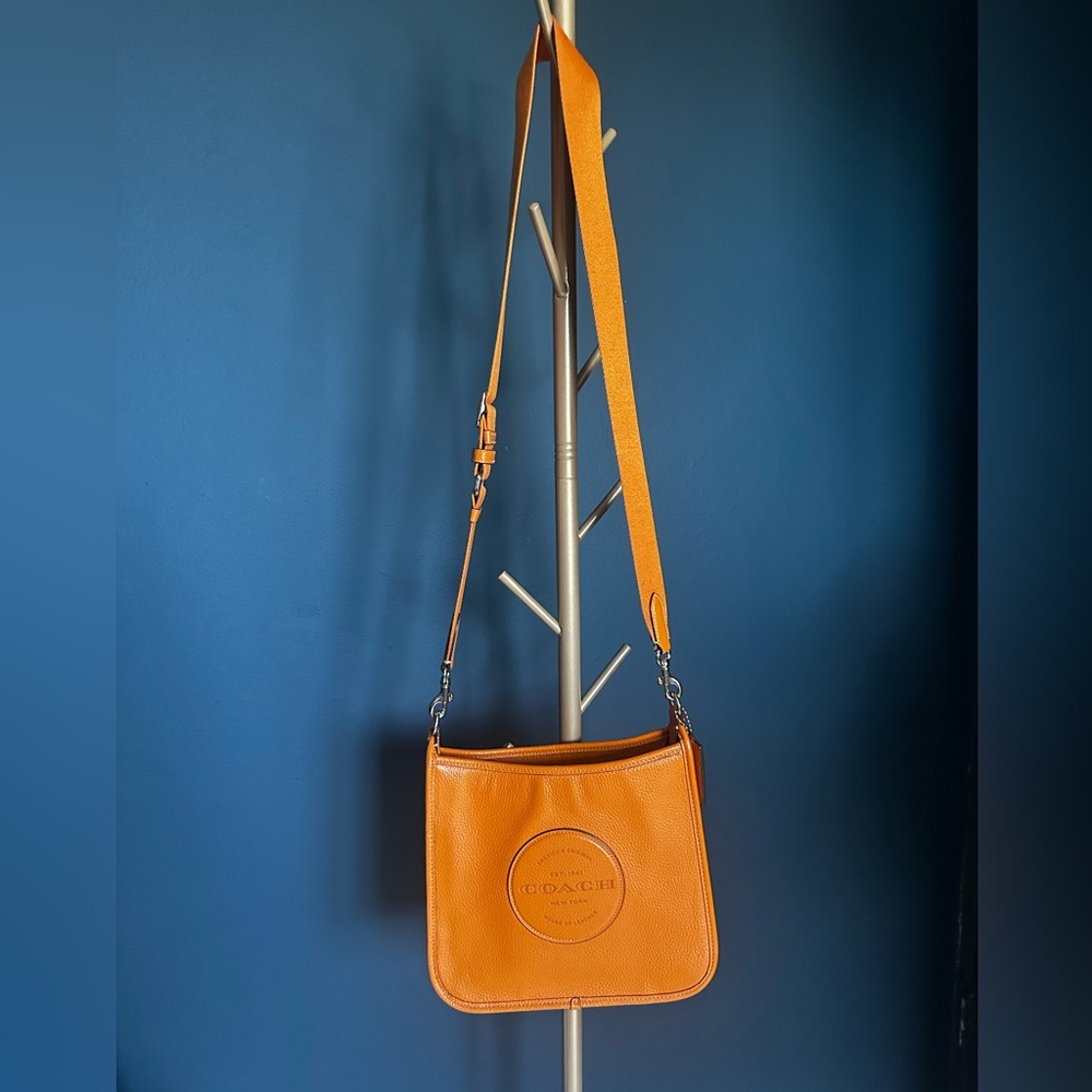 Coach Dempsey File Vibrant Orange Crossbody Bag - Picture 6 of 14